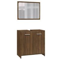 set de muebles de bano madera contrachapada marron roble vidaxl