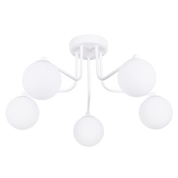 Lámpara de araña blanco acero/vidrio alt. 58 cm