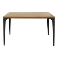 mesa de comedor de mango macizo y metal de 125 cm