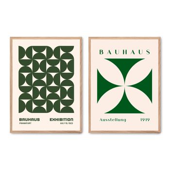 Set de 2 cuadros 022, marco premium chapado en roble, 50x70 cm