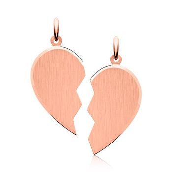 Colgante corazón grabable plata 925 rosa