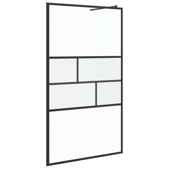 Pared De Ducha Walk-in Negro 115 X 195 X 0,5 Cm Vidaxl