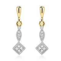 14 quilates pendientes de oro con diamantes