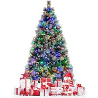 210 cm arbol de navidad artificial de bisagras con agujas de pino costway 125 x 125 x 215 cm