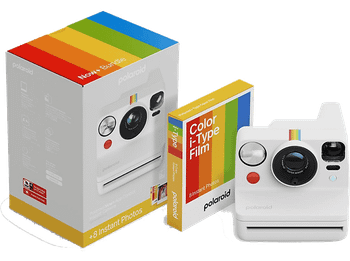 Cámara instantánea - Polaroid Now+ Generación 3 + Color Film i-Type, Bluetooth, Batería recargable, Flash preciso, Blanco