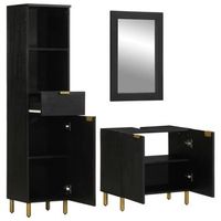 juego de 3 uds muebles de bano  armario de bano madera contrachapada negro