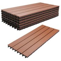 noka - suelo de exterior con clip 90x30 cm 6 losetas para jardin patio terraza en wpc oak