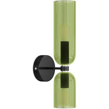 Lámpara Aplique De Pared - Cristal Y Metal - Kren Verde
