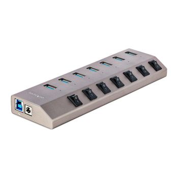 Hub StarTech 7 puertos 5 Gbps modelo 5G7AIBS-USB-HUB-EU con interruptores individuales