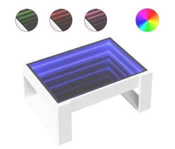 Mesa de café - mesa de centro con infinity led blanco 70x53x30 cm