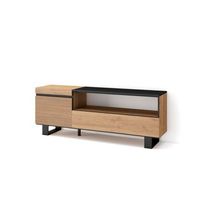 mueble tv television muebles de salon almacenaje 150x57x35cm para tv hasta 65 diseno industrial estilo moderno roble