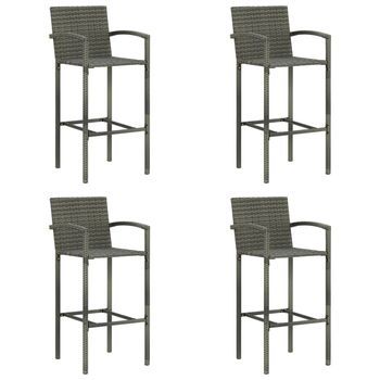 Taburetes De Cocina 4 Unidades Ratán Sintético Gris Vidaxl