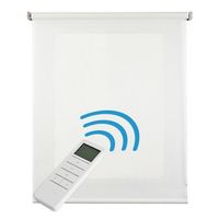 estores enrollables estor motorizado translucido automatico con bateria motor y mando blanco 100 x 250 cm
