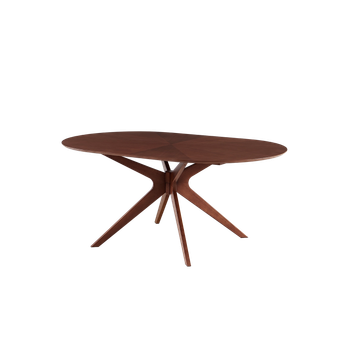 Mesa De Comedor Ovalada Gina Madera Oscura