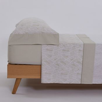 Juego De Sábanas Algodón Casandra  Beige Cama De 200cm