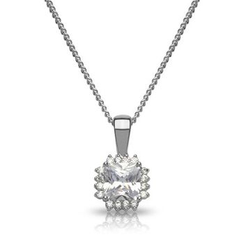 Cadena colgante cuadrado transparente bisutería