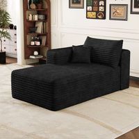 sofa modular negro de 151 cm chaise longue individual y relleno de espuma