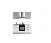 cocina con electrodomesticos gilda 20 180cm izquierda gris claro y madera gris
