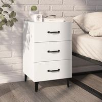 mesita de noche - mueble para dormitorio - madera contrachapada - blanco 40x40x66cm