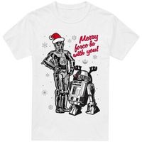 disney camiseta merry christmas droids para hombre