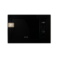 evvo microondas integrable mi30 black 21l de capacidad grill 1000w puerta y marcos efecto brillante multifuncion