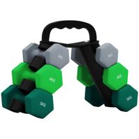 sportnow juego de mancuernas 2 x3kg 2 x4kg 2 x5kg con soporte de almacenamiento para ejercicio entrenamiento multicolor