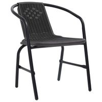 pack 4 uds sillas de jardin  silla de exterior  sillon ratan plastico y acero 110 kg