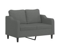 vidaxl sofa de 2 plazas de tela gris oscuro 120 cm