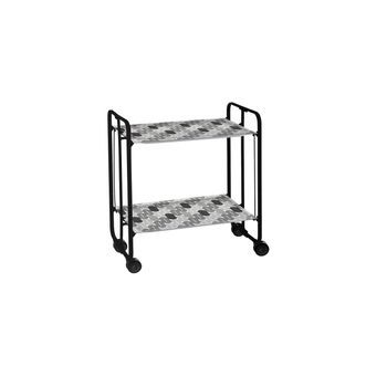 Carrito Auxiliar Plegable Bauhaus Negro Con Ruedas – 2 Niveles Y 4 Posiciones,,88