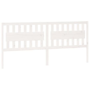 Cabecero De Cama | Panel De Cabecera Madera Maciza De Pino Blanco 205,5x4x100 Cm