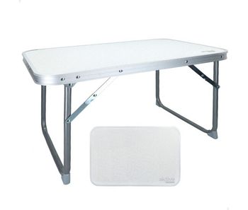 Mesa plegable baja aktive camping blanca