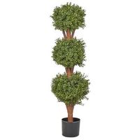 planta artificial en maceta uso interior exterior decoracion de plastico tronco de madera con maceta negra 120 cm buxus ball tree