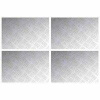 peldano rectangular 4 piezas plateado 60 x 40 cm aluminio