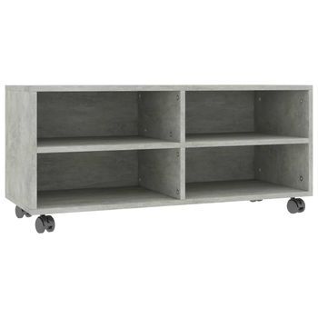 Mueble De Tv Con Ruedas Contrachapada Gris Hormigón 90x35x35 Cm Vidaxl