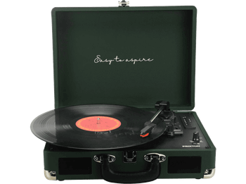 Tocadiscos - Prixton VC400, 1x Jack 3.5mm, 33.3/45/78 rpm, Verde oscuro