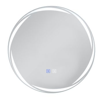 Costway Espejo Redondo de Baño con Luz Led Control Táctil Anti Vaho Tres Tonos de Luz Vidrio Templado IP44 50 x 50 x 3 cm Plateado