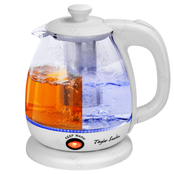 Taylor Swoden Vanilla - Hervidor de cristal de 1 litro, 2200W, Hervidor de agua eléctrico con iluminación LED libre de  BPA, función mantener caliente, con infusor y filtro extraíble, Blanco (Vanilla/03NOT)