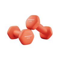 mancuernas hexagonales con superficie de vinilo para fitness ejercicio naranja papaya  2 x 1kg