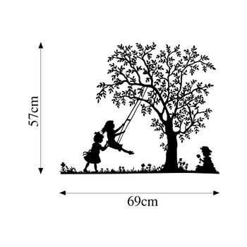 Decoración Pared De Metal Swing And Kids Negro 69x57 Cm