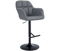 taburete de bar natoma en polipiel simil cuero gris 59x57x97 cm
