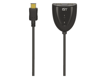 Adaptador cable - ISY IHD-9037, 2x HDMI input, 1x output, PVC, Máxima Resolución 720p, Negro