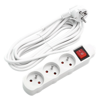 aigostar regleta alargador de 3 tomas con interruptor y proteccion infantil 5 m blanco 16a 250v