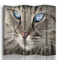 legendarte - biombo cara bonita y astuta - separador de ambientes para interiores cm 180x170 5 paneles
