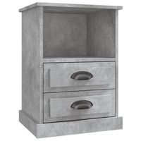 mesita de noche  mesa auxiliar  mesilla gris hormigon 43x36x60 cm