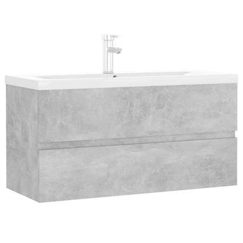 Mueble De Almacenaje | Mueble Con Lavabo Madera De Ingeniería Gris Hormigón