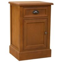 mesita de madera de 1 cajon y 1 puerta marron 415x35x63