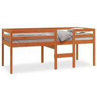 cama individual  cama para adultos  cama alta madera maciza de pino marron cera 75x190 cm