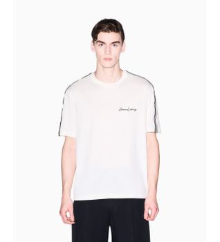A|X Armani Exchange para hombre. 8NZTSGZJ9AZU1074 Camiseta Lisa beige (L), Casual, Algodón, Manga corta