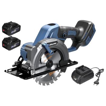 Sierra circular inalámbrica Drillpro con motor sin escobillas de 2200 W, 6800 RPM, profundidad de corte de 51 mm para ba