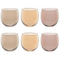 juego de 6 vasos de vidrio multicolor